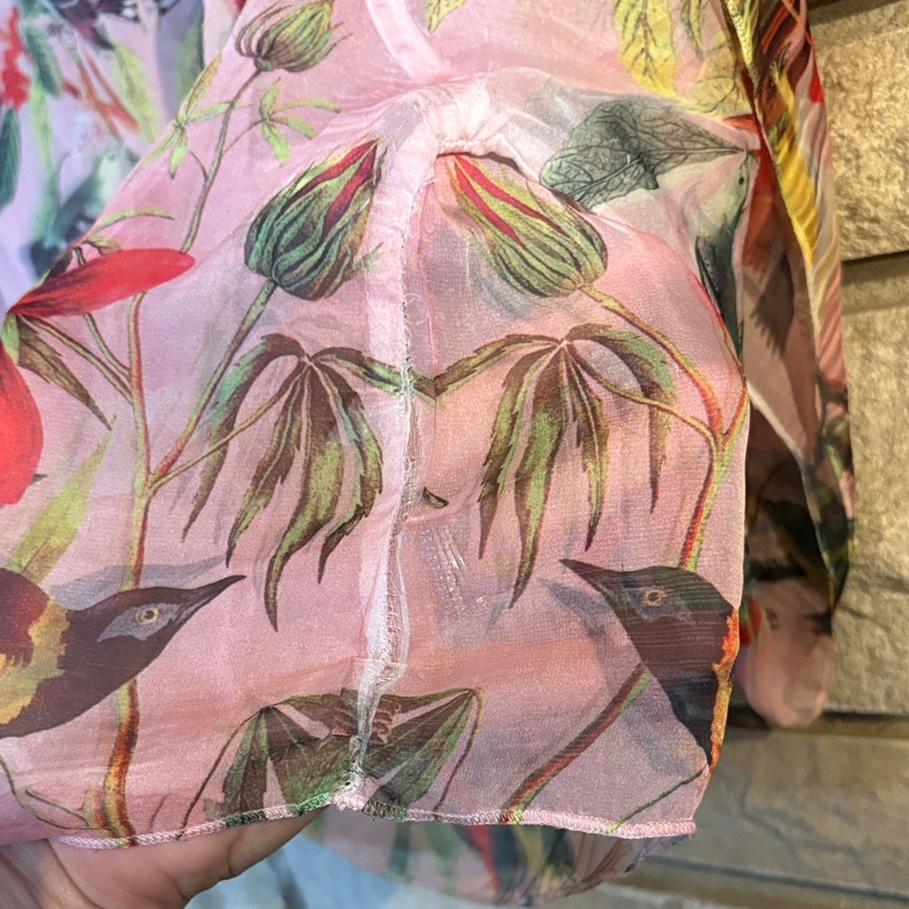 ONE WORLD Pink Multicolor Floral Blouse - Picture 7 of 12